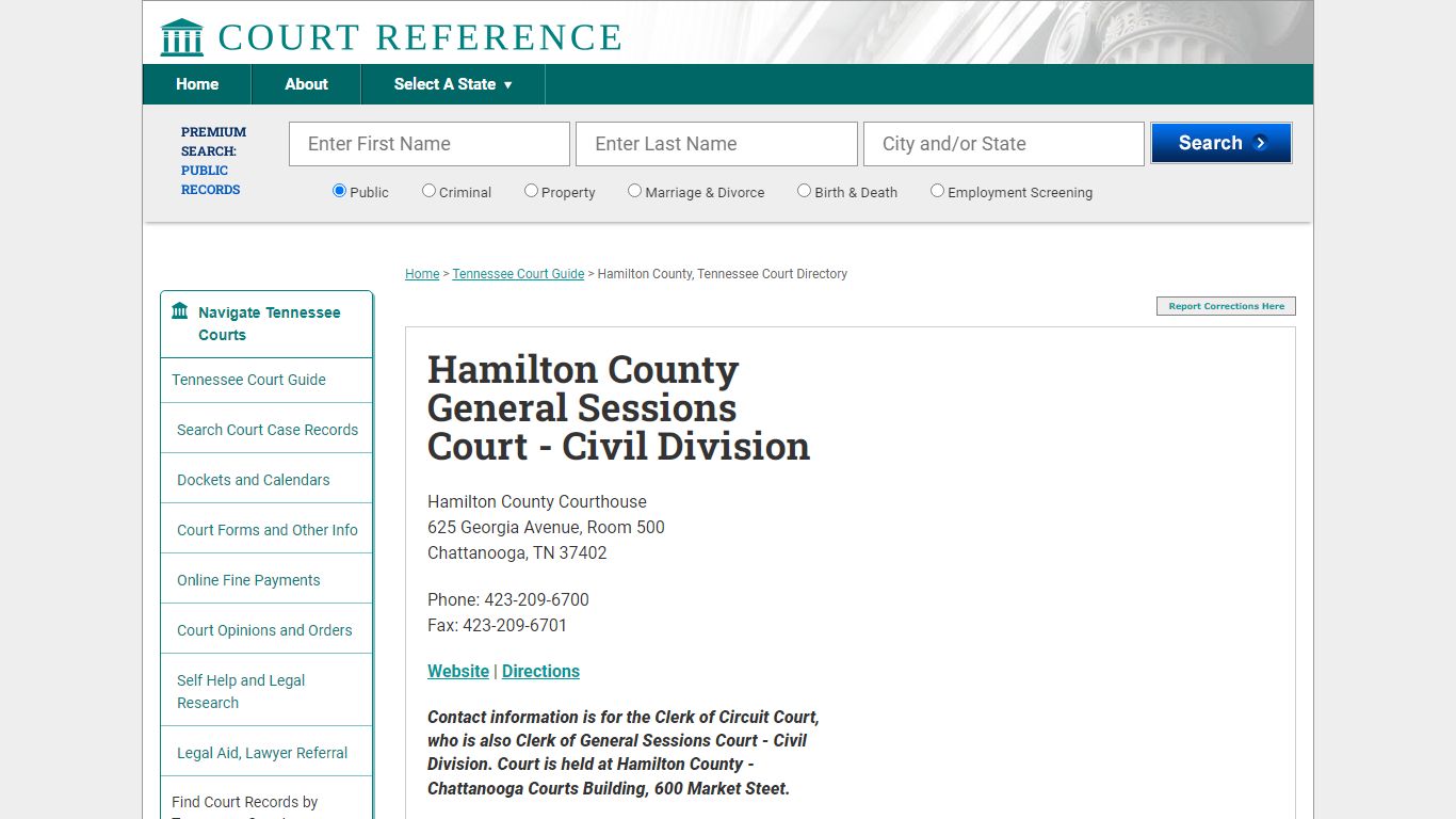 Hamilton County General Sessions Court - Civil Division